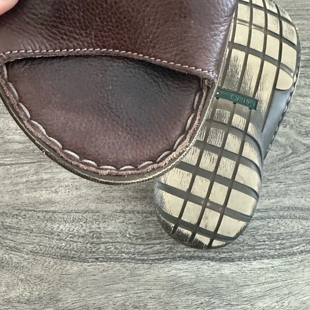 Josef Seibel Dark Brown Leather Sandals